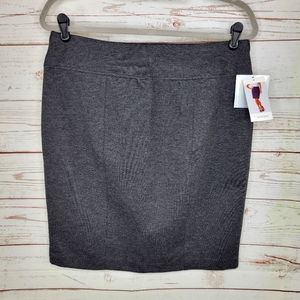 Ellen Tracy Gray Charcoal Knit Pencil Skirt Size Large UPC:  039322567084